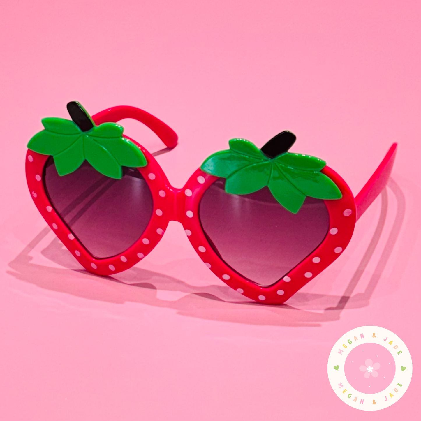 Hot Pink Strawberry Plastic Sunglasses